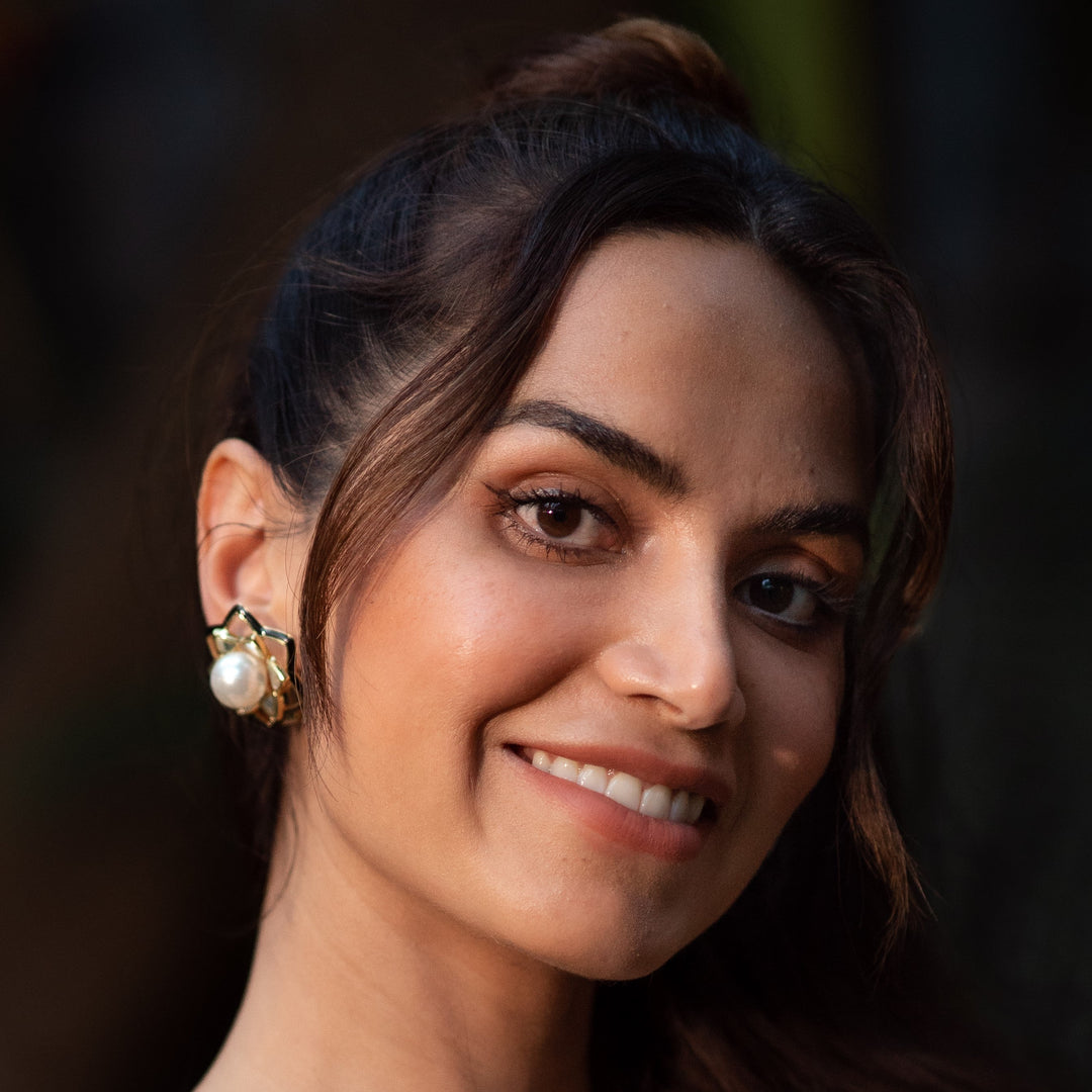 White Stud Earring for Women by Isharya | Modern Indian Jewellery