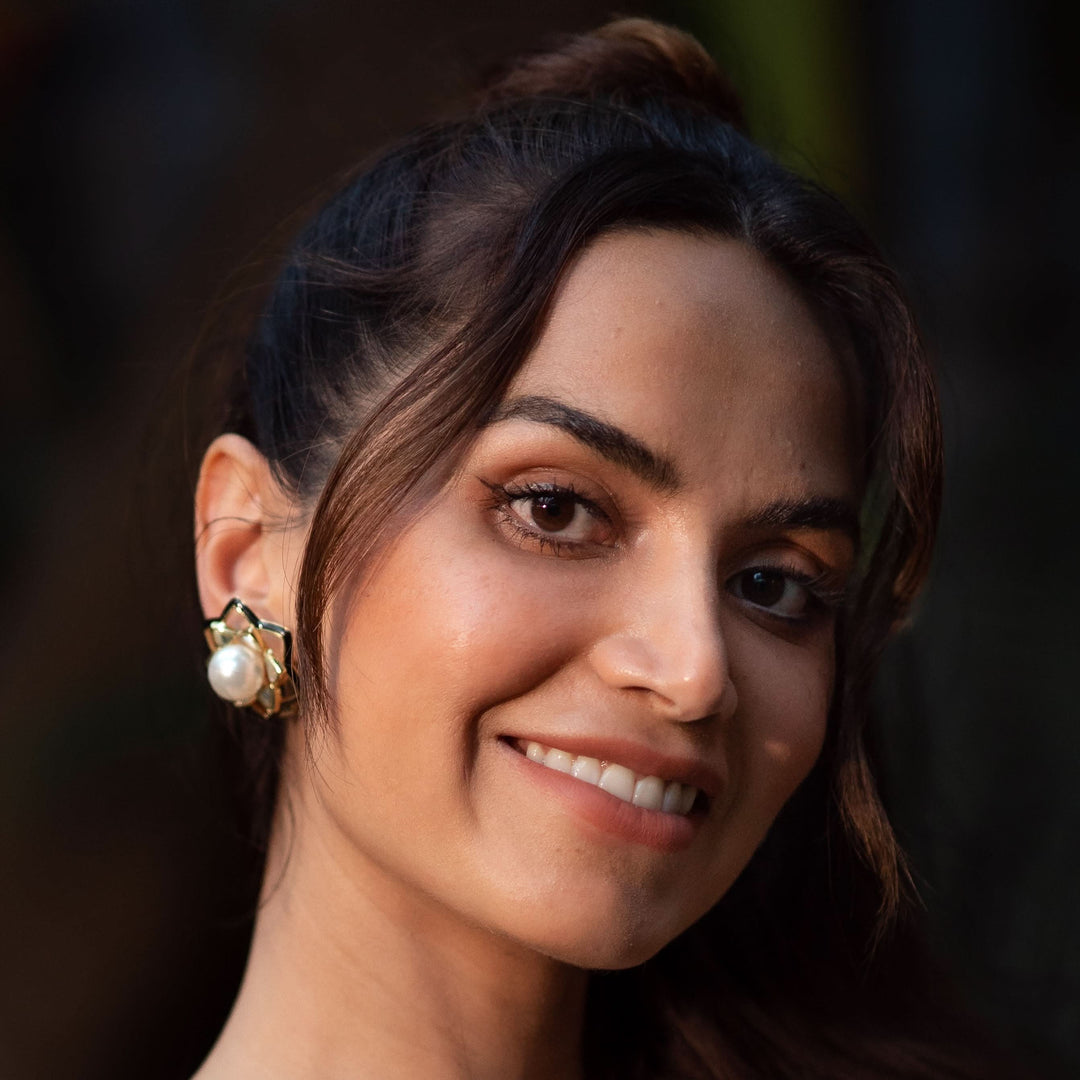 White Stud Earring for Women by Isharya | Modern Indian Jewellery