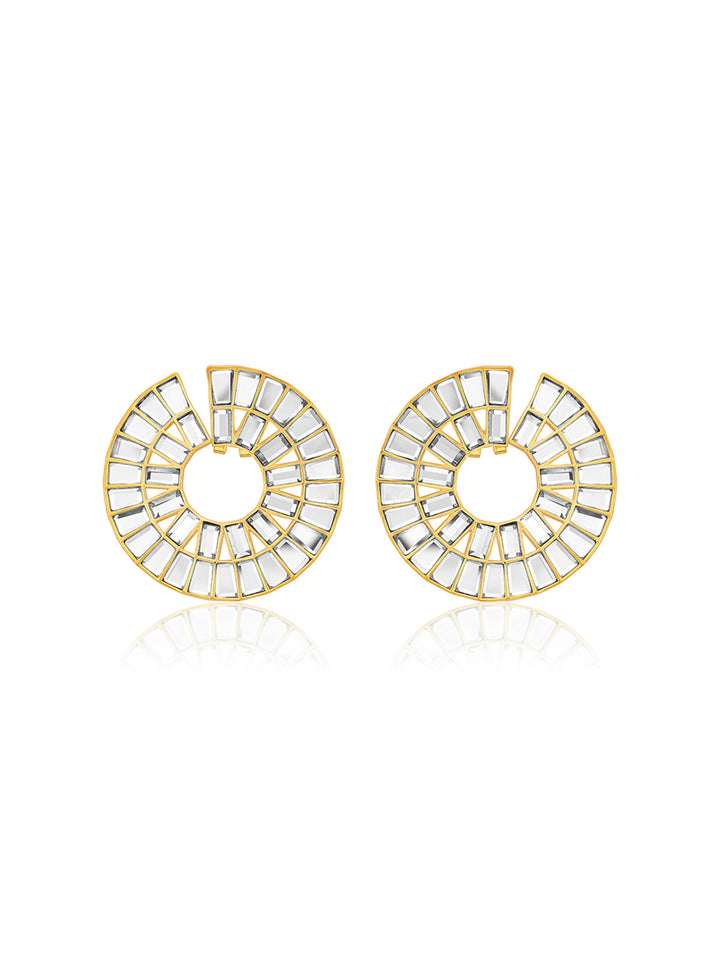 Prism Mirror Statement Hoop Earring