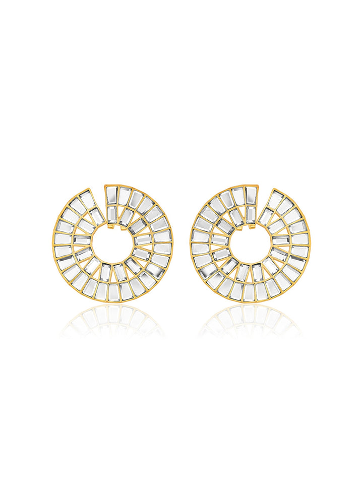 Prism Mirror Statement Hoop Earring