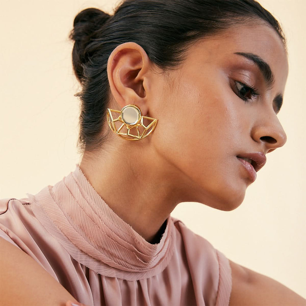 Ayaana Filigree and Mirror Earrings for Women by Isharya | Modern Indian Jewellery