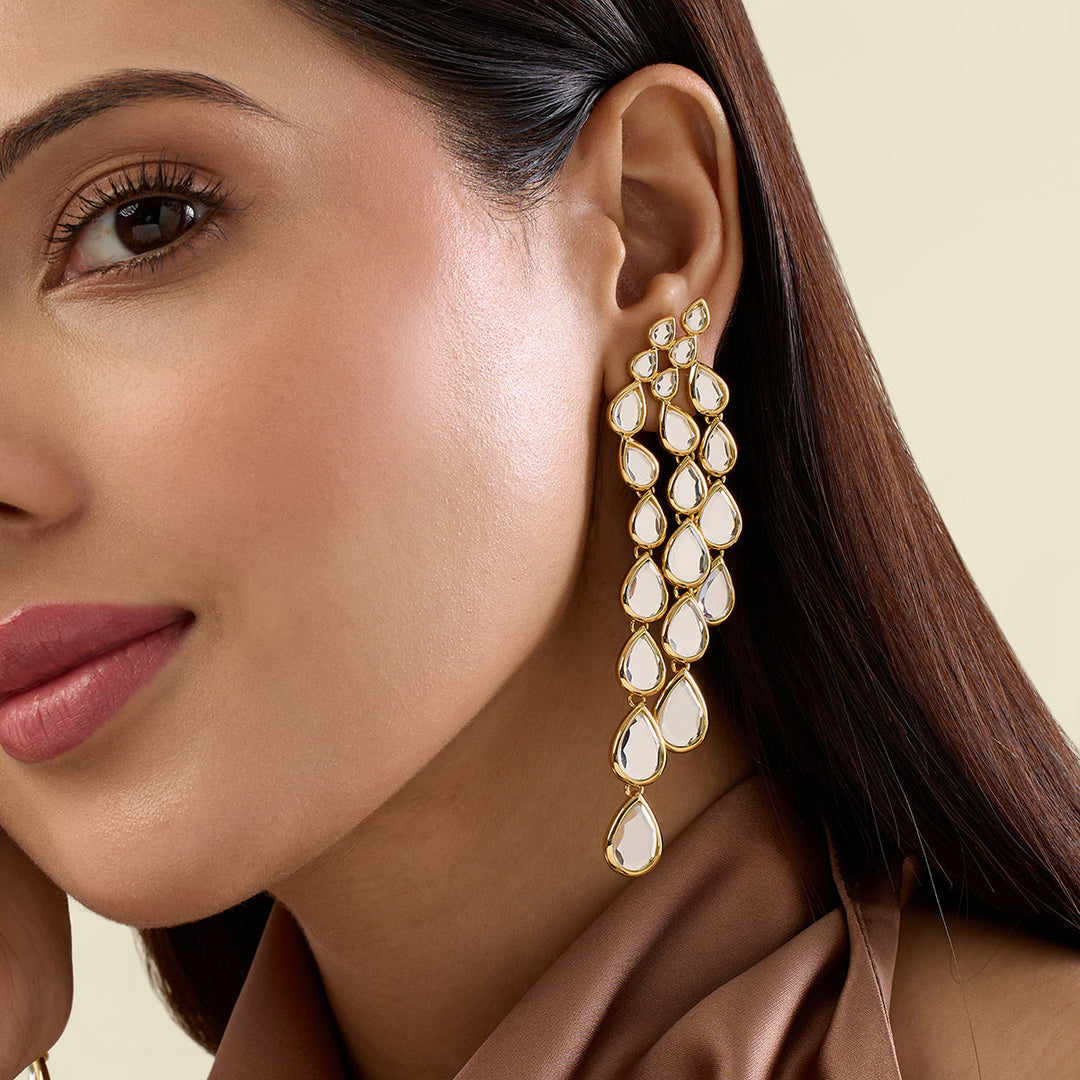 Limelight Mirror Drop Cascading Earrings