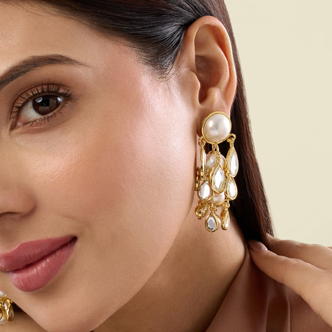 Limelight Layered Mirror Drop Earrings