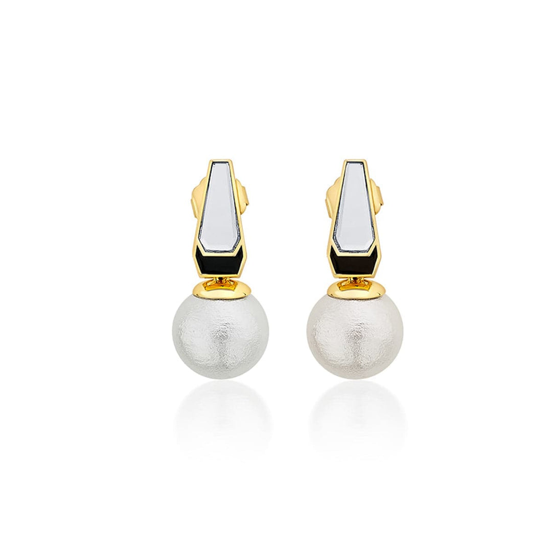 Ayaana Mirror and Pearl Libra Earring - Isharya | Modern Indian Jewelry