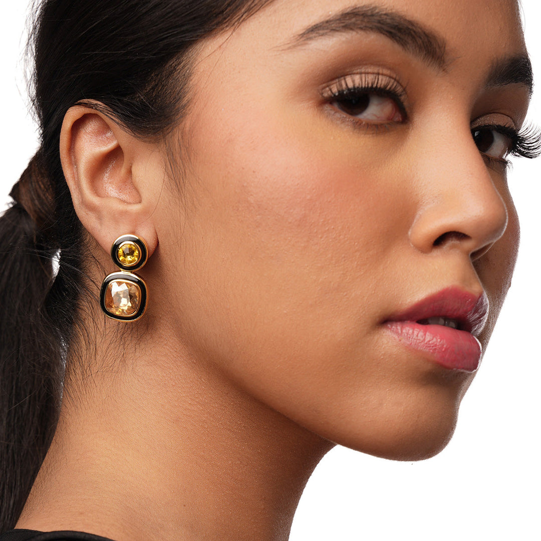 Bling Crystal Drop Earrings for Women by Isharya | Modern Indian Jewellery