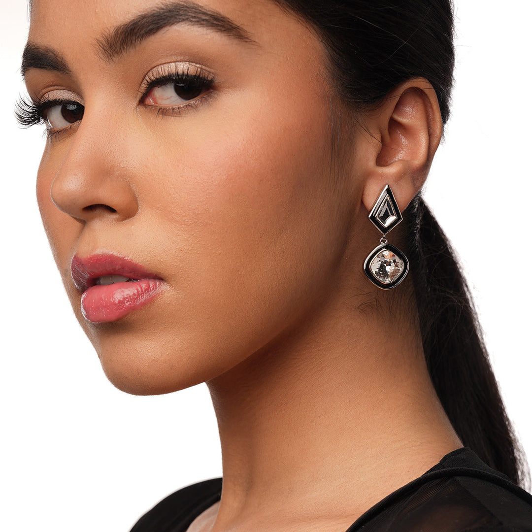 White Drop Earring for Women by Isharya | Modern Indian Jewellery