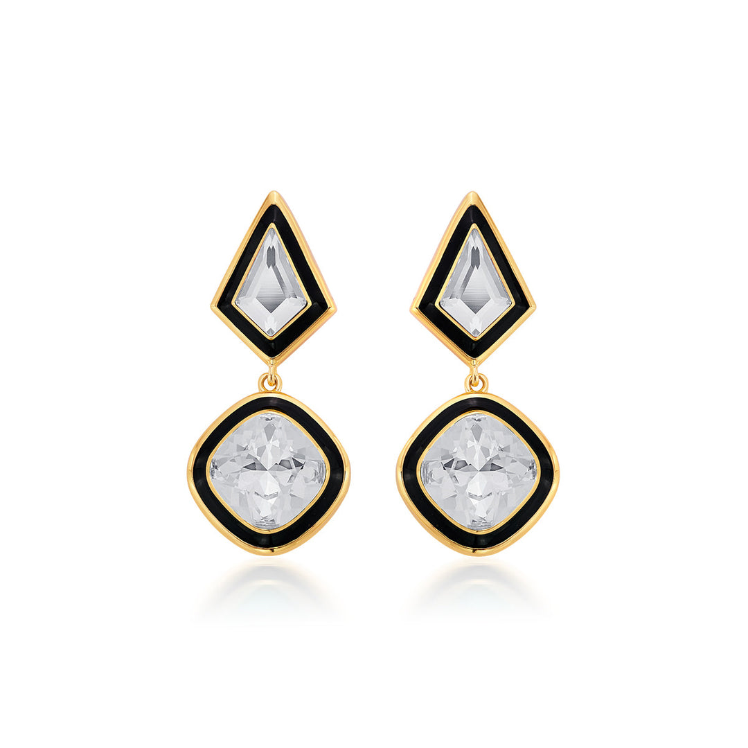 Bougie Duo Crystal Drop Earrings for Women by Isharya | Modern Indian Jewellery