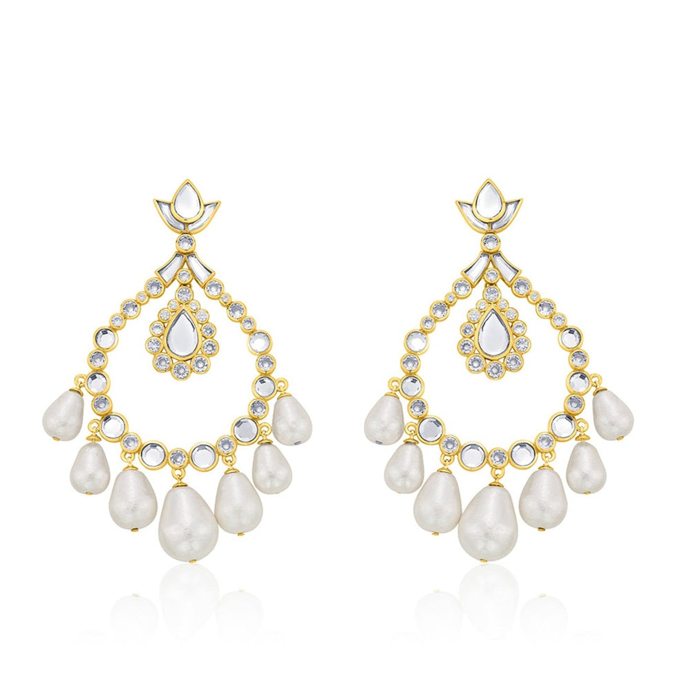 Mirror Chandelier Earring for Women by Isharya | Modern Indian Jewellery