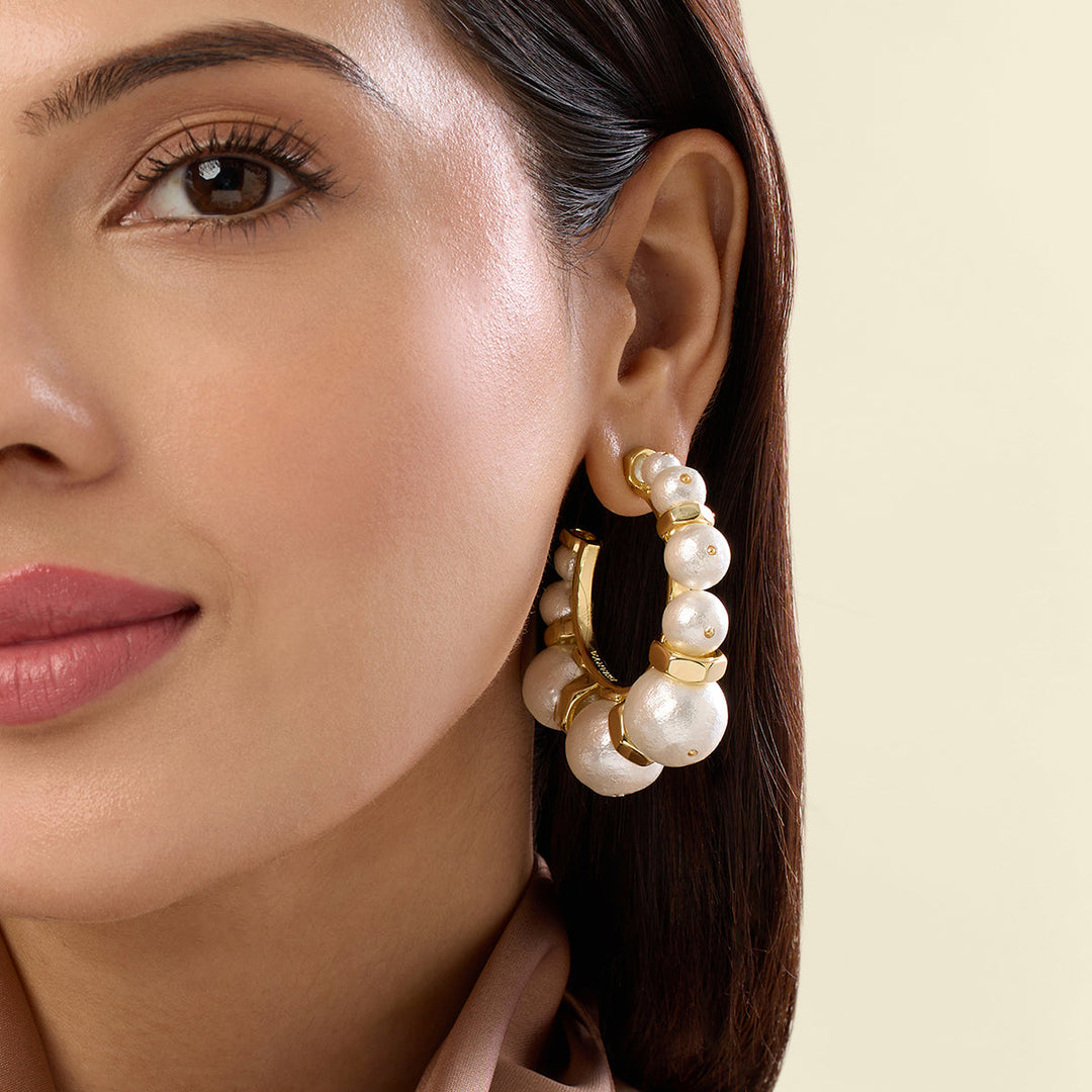 Gold Bolt and Pearl Hoop