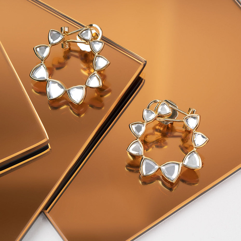 White Stud Earring for Women by Isharya | Modern Indian Jewellery