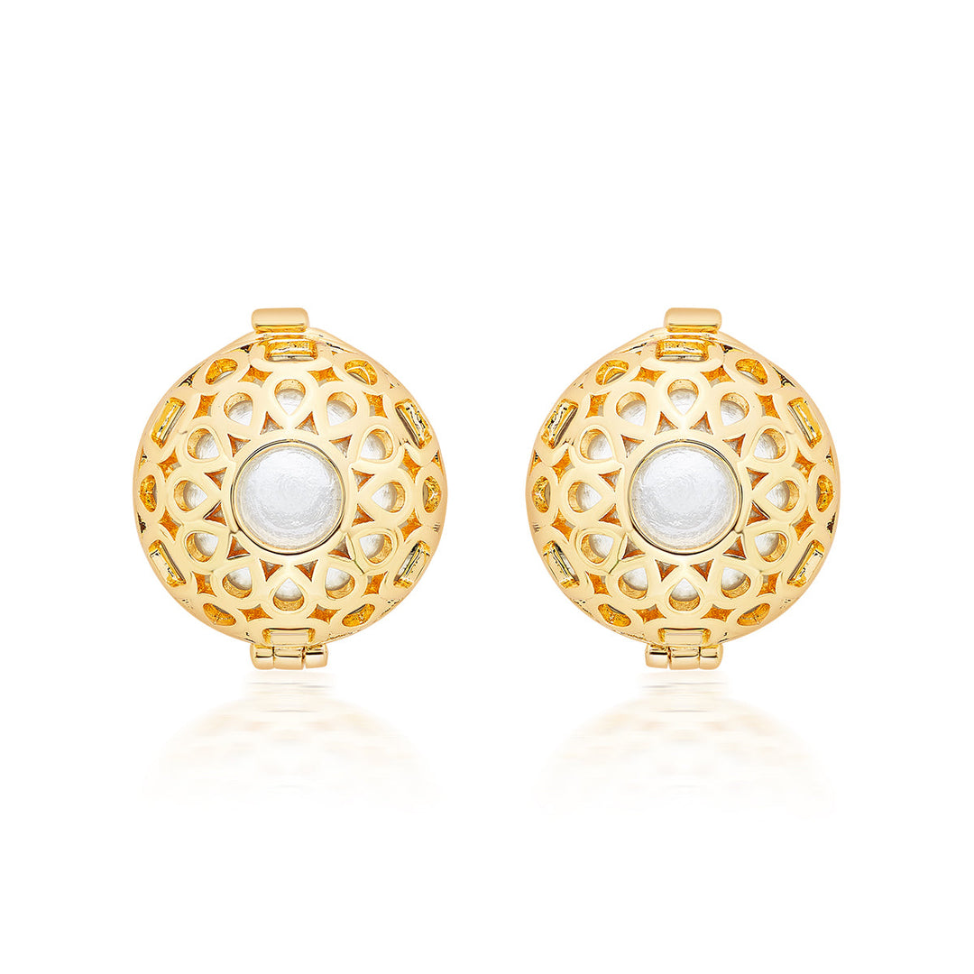 Gold Stud Earring for Women by Isharya | Modern Indian Jewellery