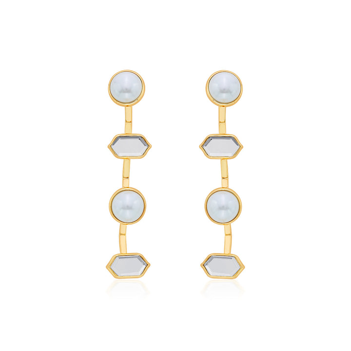 White Needle Thread Earring for Women by Isharya | Modern Indian Jewellery