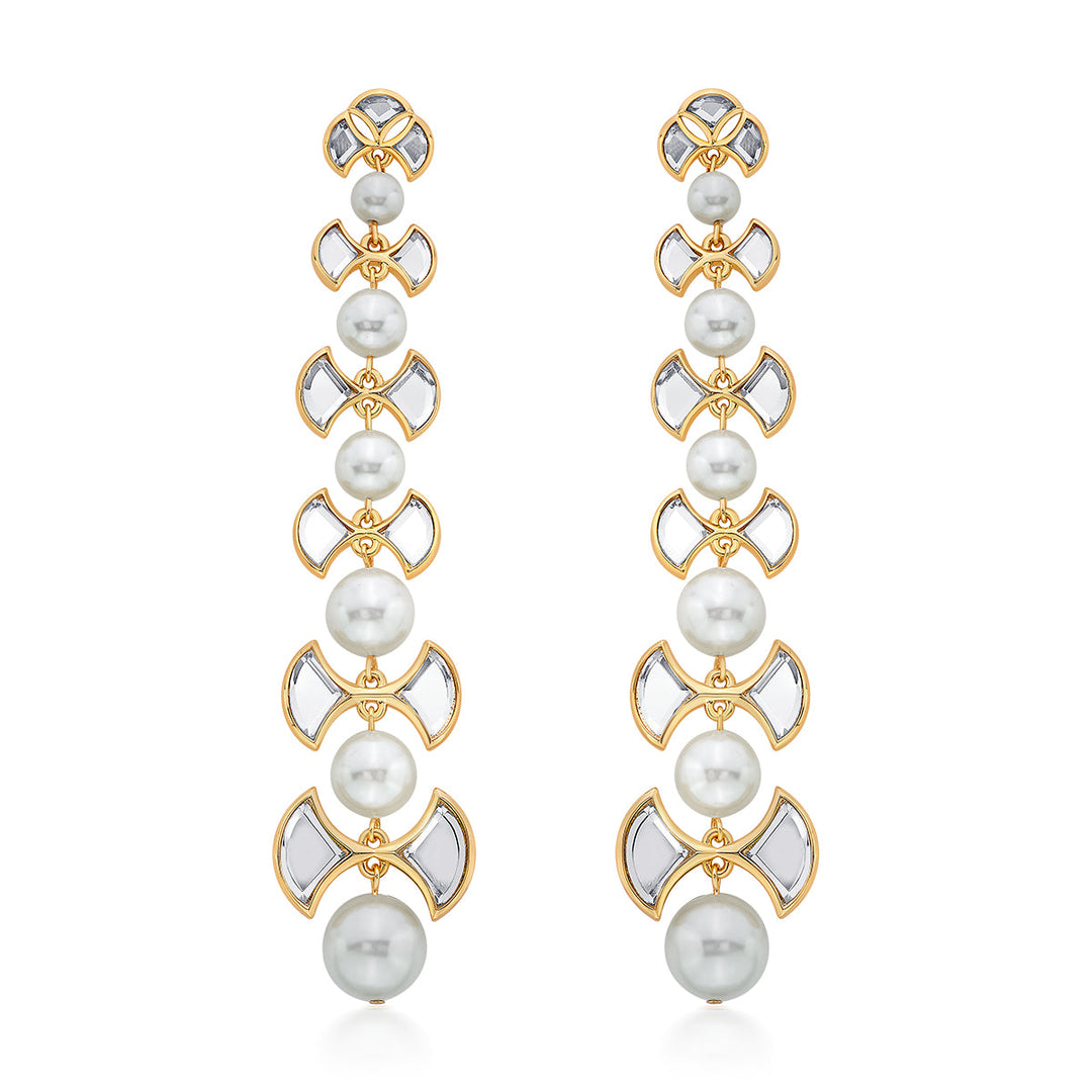 White Dangler Earring for Women by Isharya | Modern Indian Jewellery