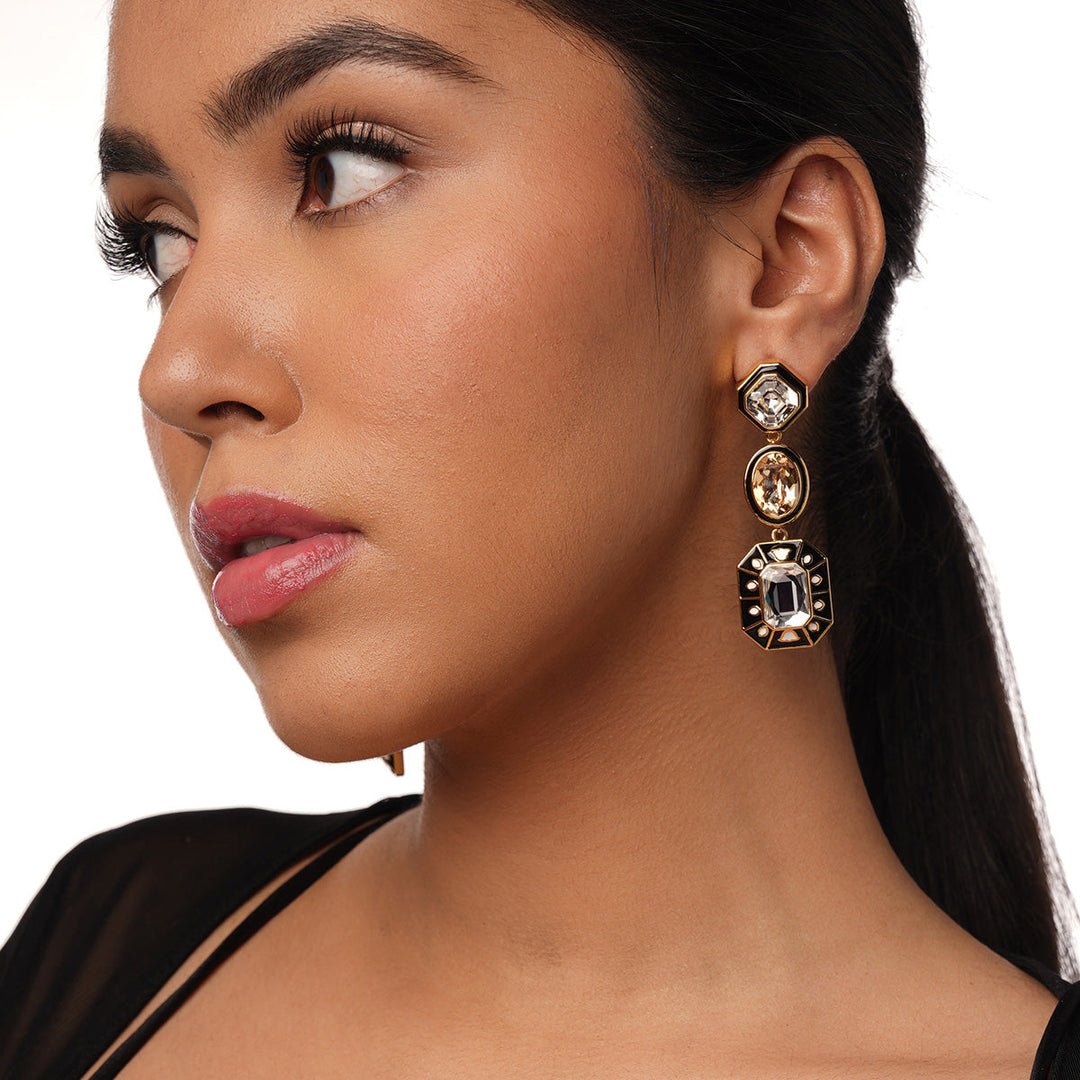 Blaze Multi Crystal Dangler Earrings for Women by Isharya | Modern Indian Jewellery