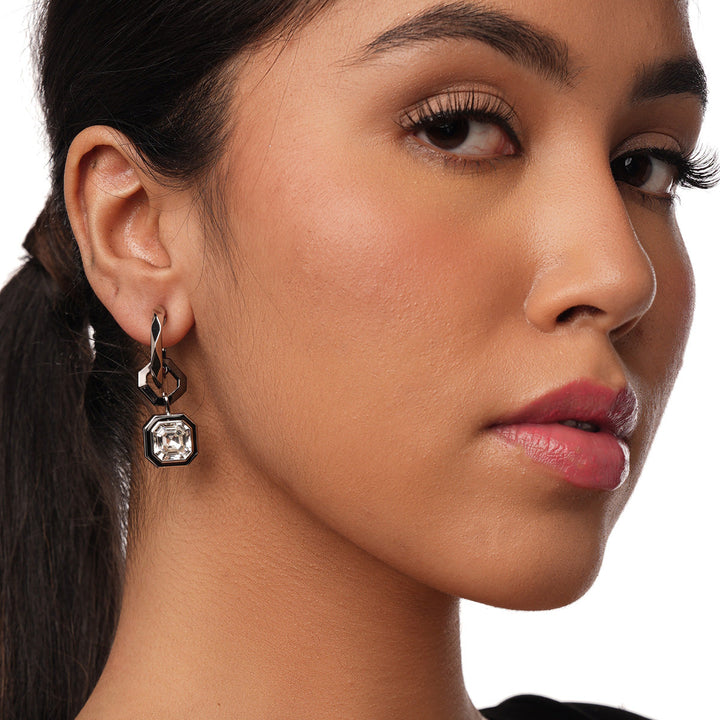 White Hoop Earring for Women by Isharya | Modern Indian Jewellery
