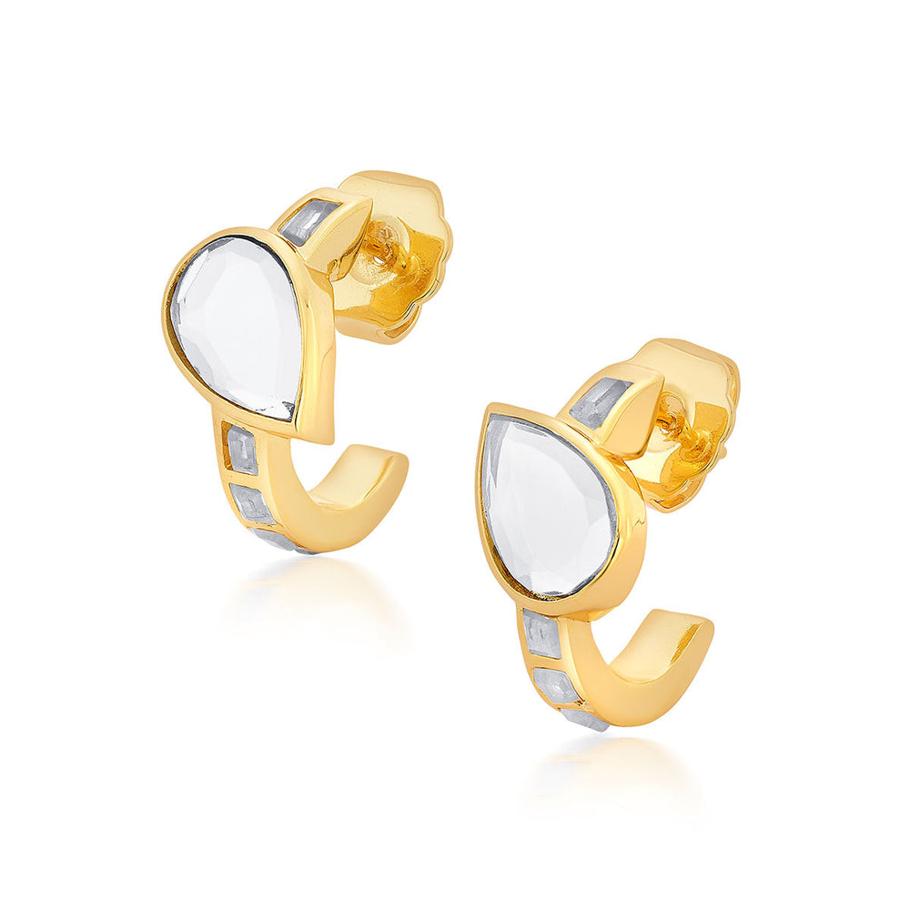 White Hoop Earring for Women by Isharya | Modern Indian Jewellery