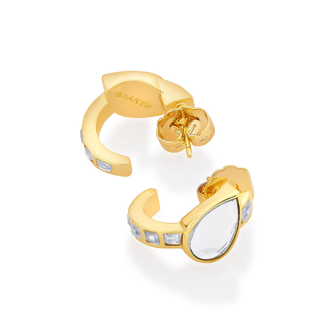 White Hoop Earring for Women by Isharya | Modern Indian Jewellery