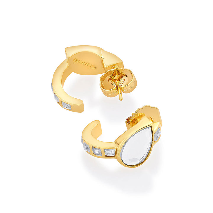 White Hoop Earring for Women by Isharya | Modern Indian Jewellery