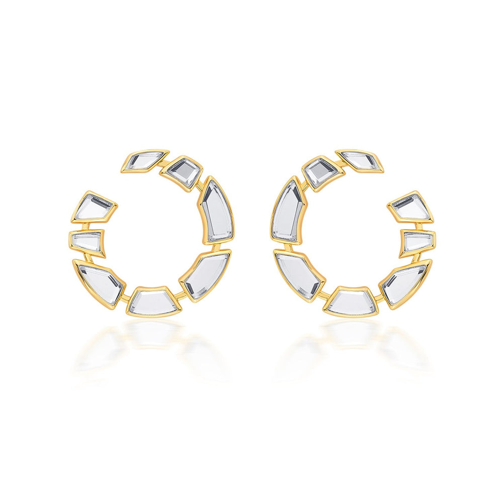 White Hoop Earring for Women by Isharya | Modern Indian Jewellery