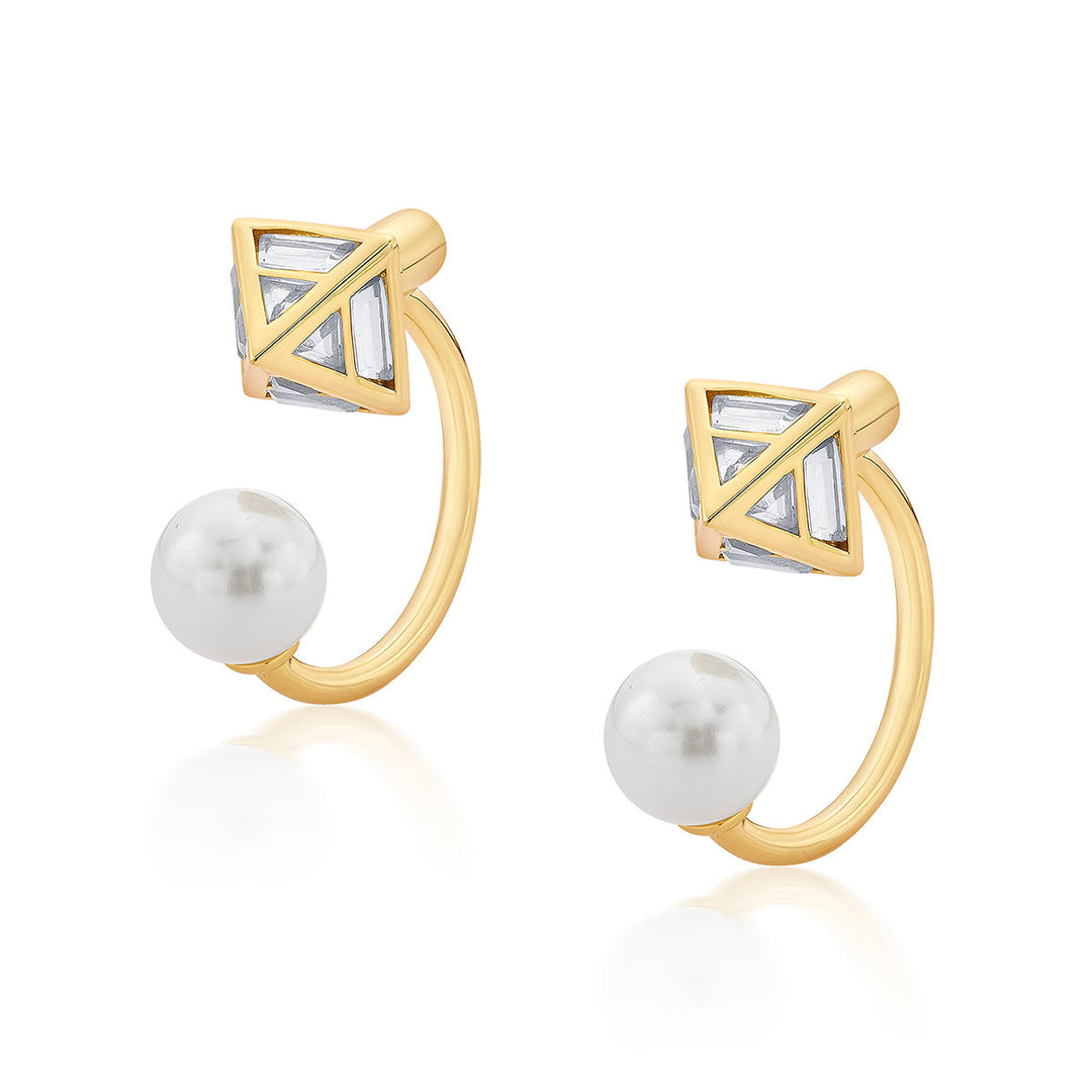 White Drop Earring for Women by Isharya | Modern Indian Jewellery