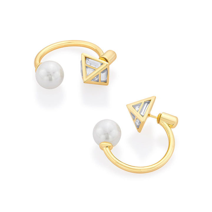White Drop Earring for Women by Isharya | Modern Indian Jewellery