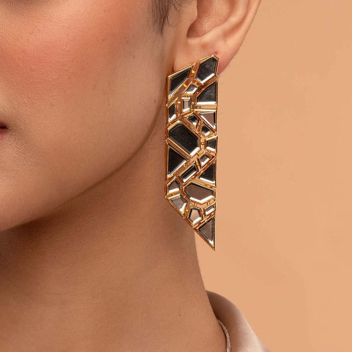 Flash Statement Earrings for Women by Isharya | Modern Indian Jewellery