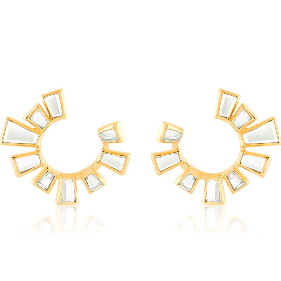 White Hoop Earring for Women by Isharya | Modern Indian Jewellery