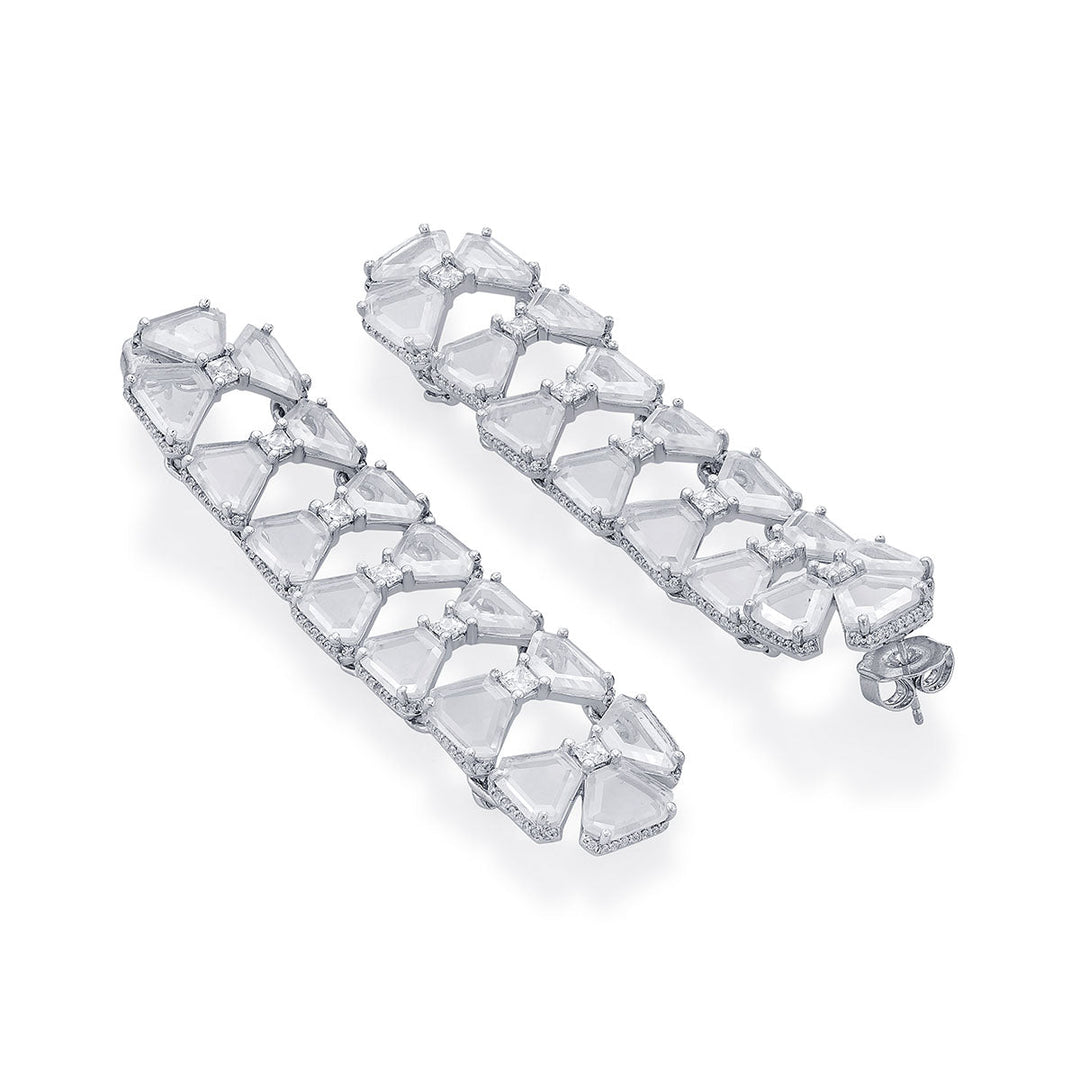 White Dangler EARRING for Women by Isharya | Modern Indian Jewellery