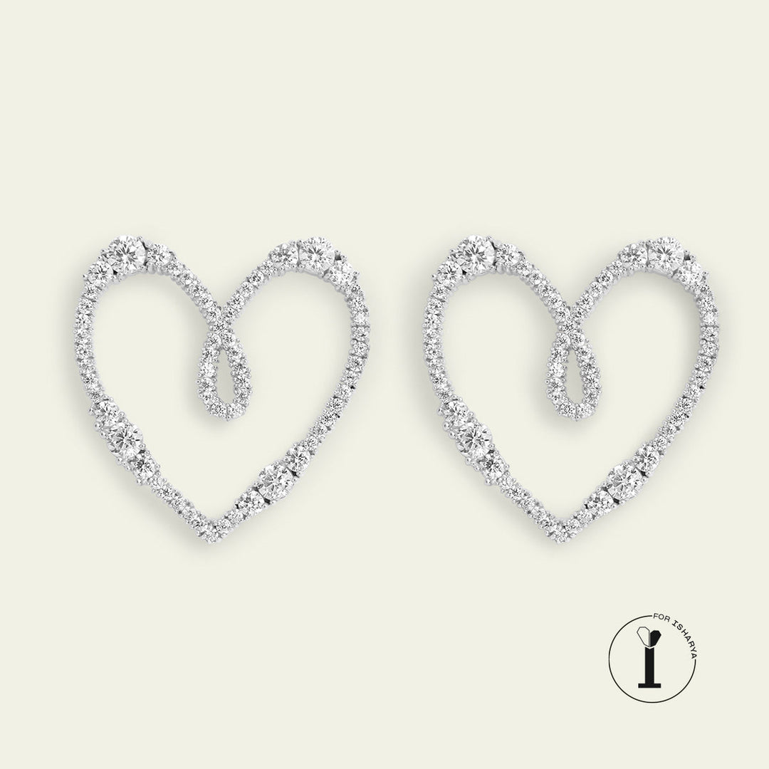 White Stud Earring for Women by Isharya | Modern Indian Jewellery