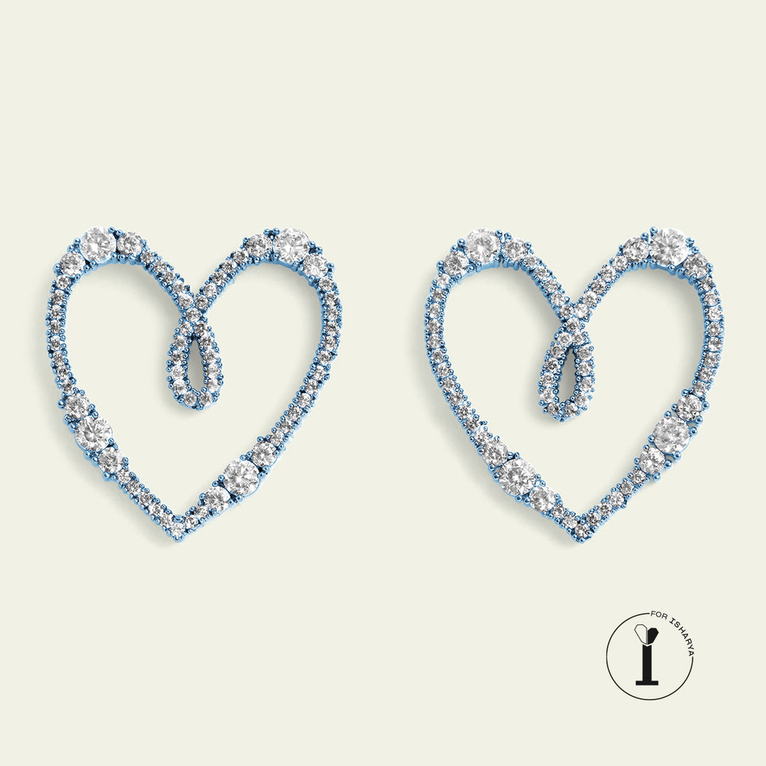 Blue Heart Studs