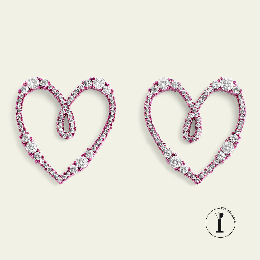 Pink Heart Studs