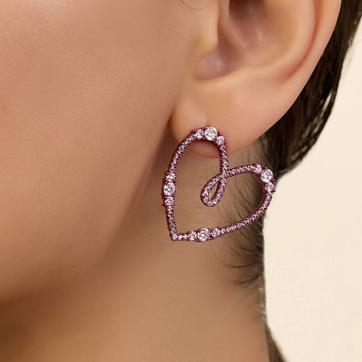Pink Heart Studs