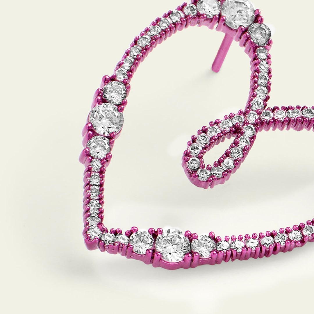 Pink Heart Studs