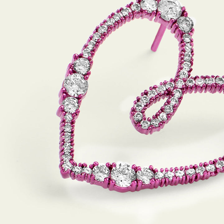 Pink Heart Studs