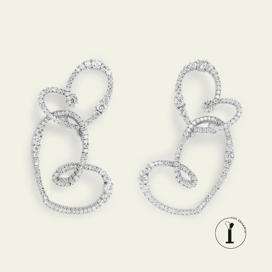 White Dangler Earring for Women by Isharya | Modern Indian Jewellery