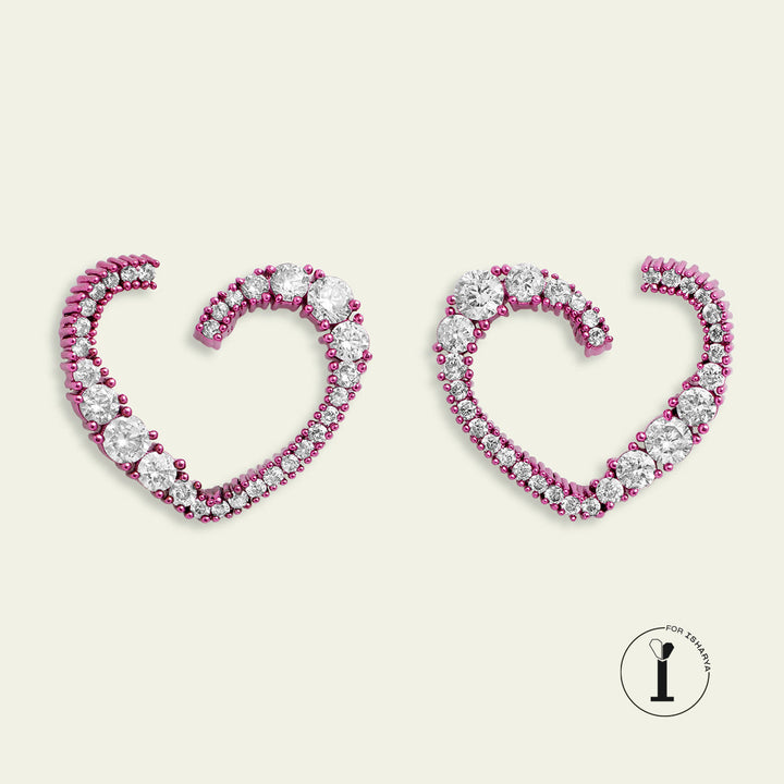 Mini Pink Heart Studs