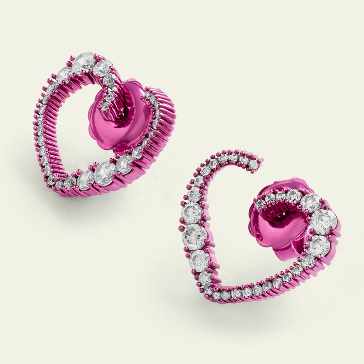 Mini Pink Heart Studs