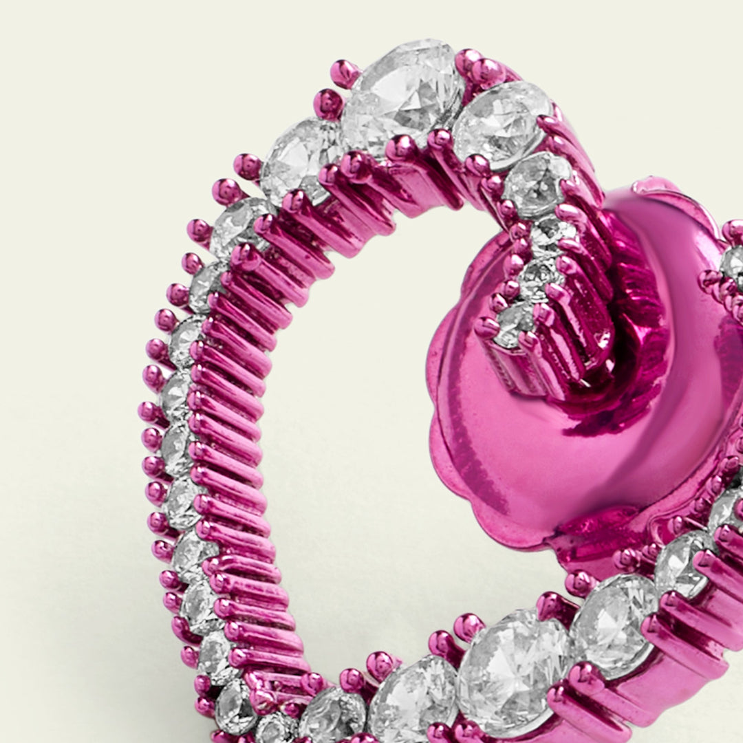 Mini Pink Heart Studs