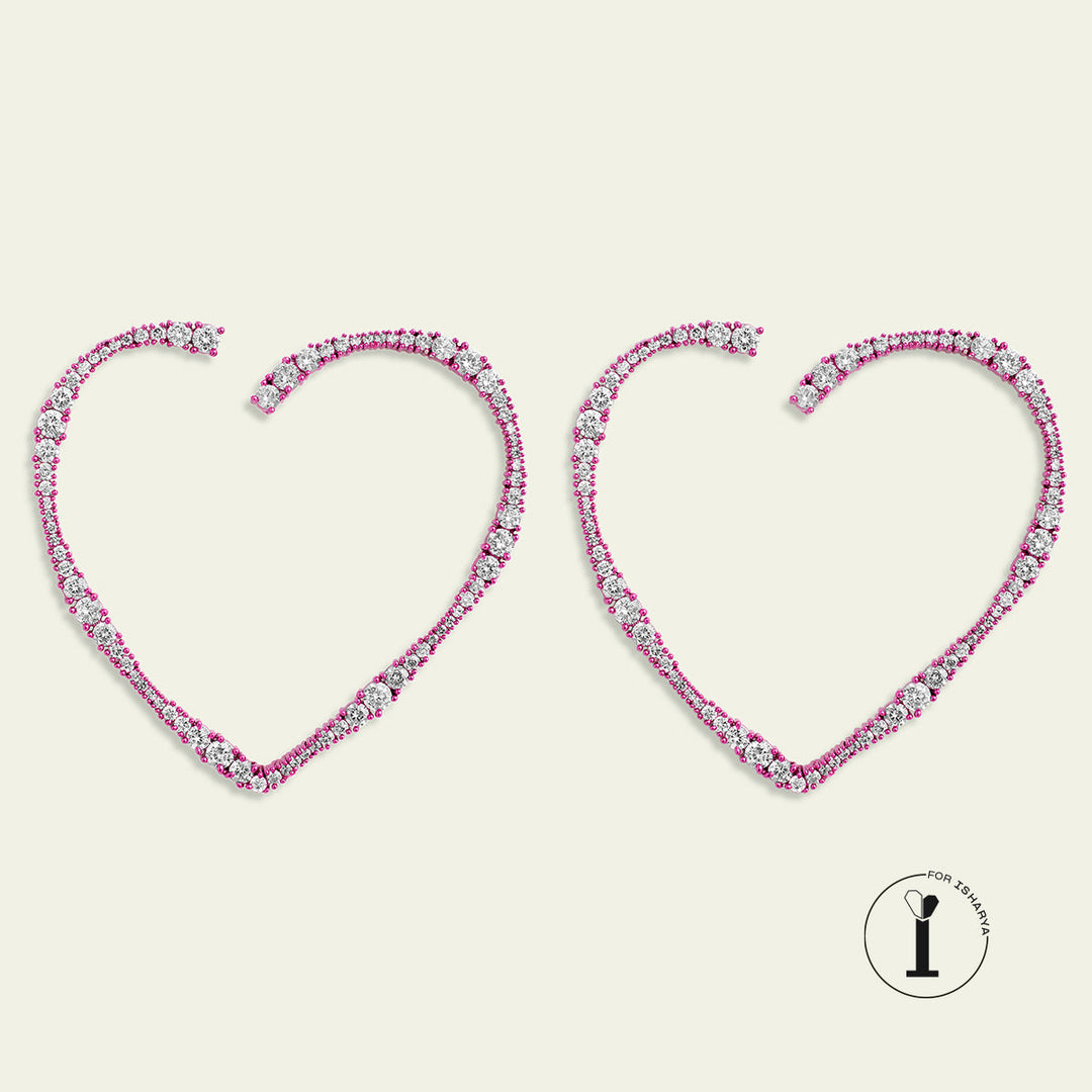 Big Pink Heart Hoops