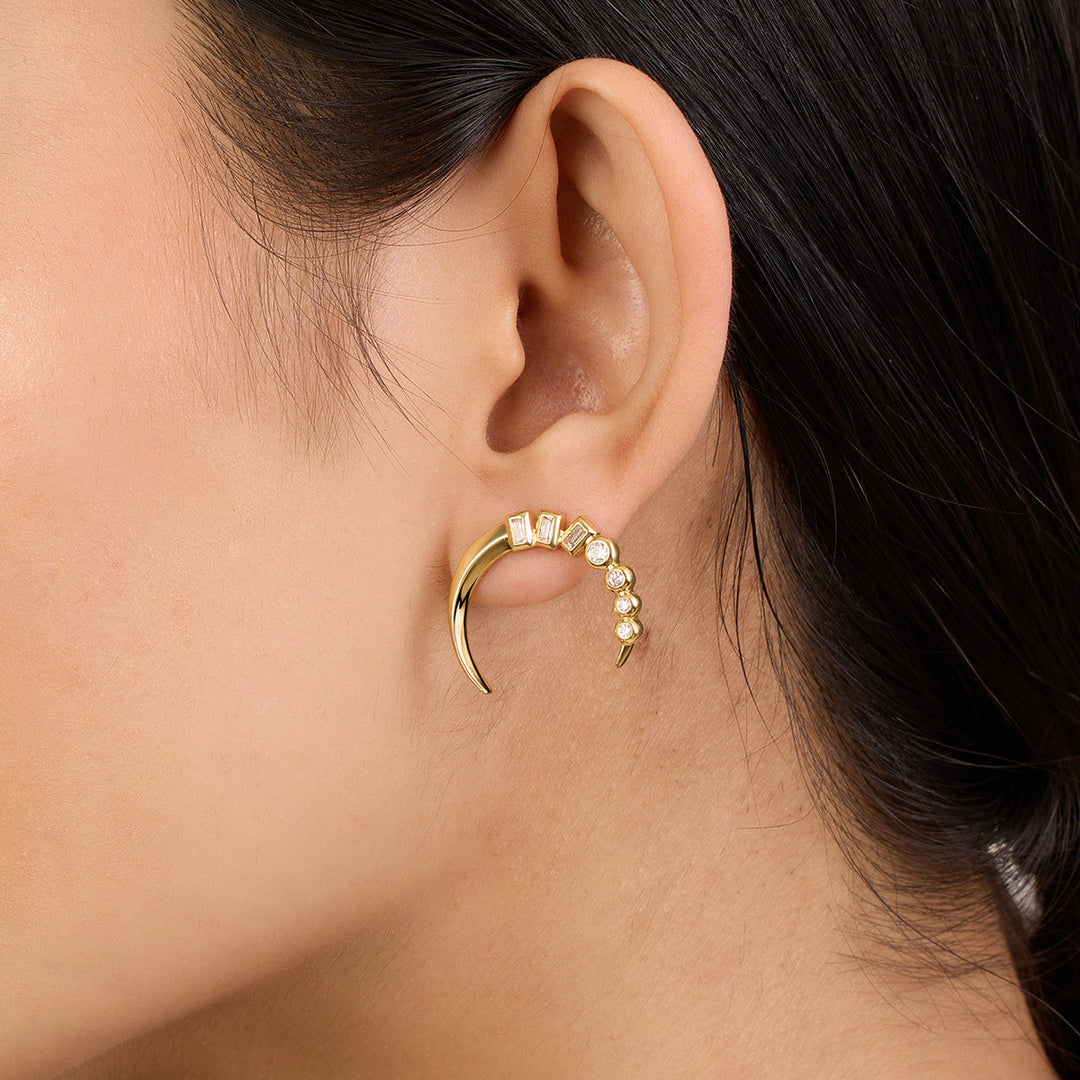 Crescent Spiked Studs