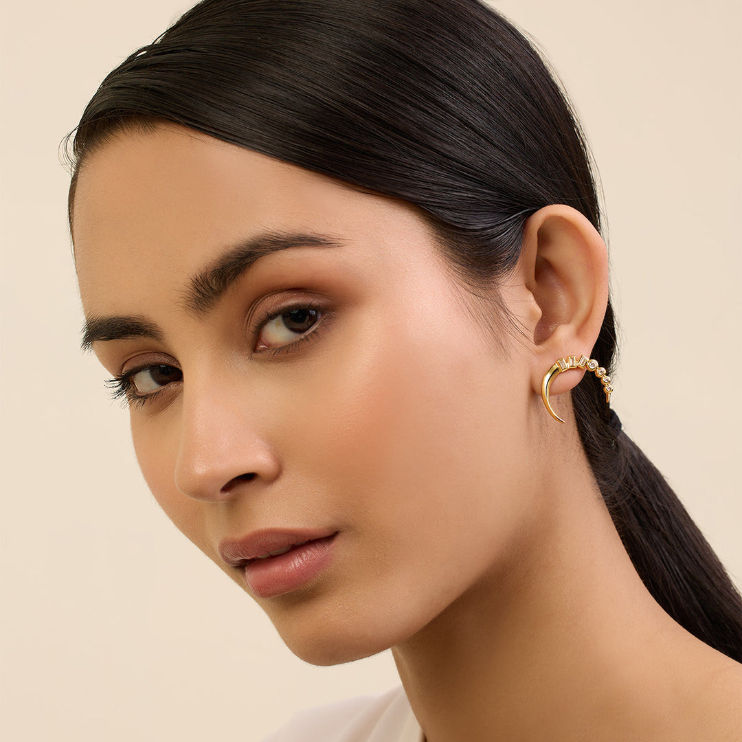 Crescent Spiked Studs