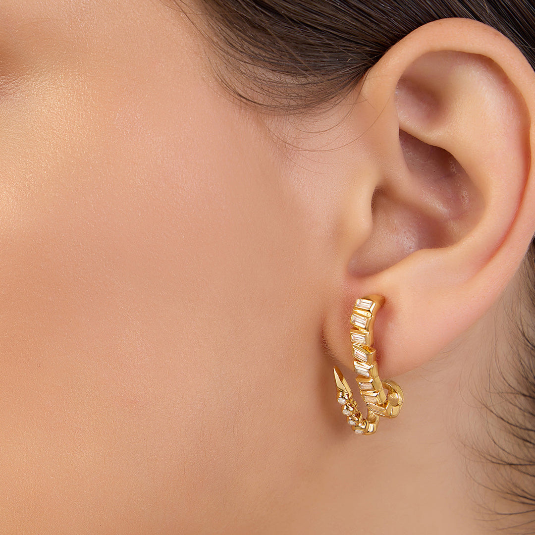 Gold Stud Earring for Women by Isharya | Modern Indian Jewellery
