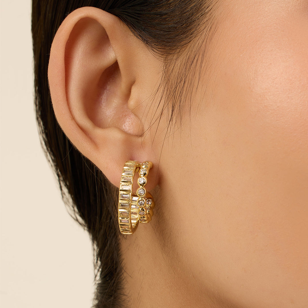 Gold Hoop Earring for Women by Isharya | Modern Indian Jewellery