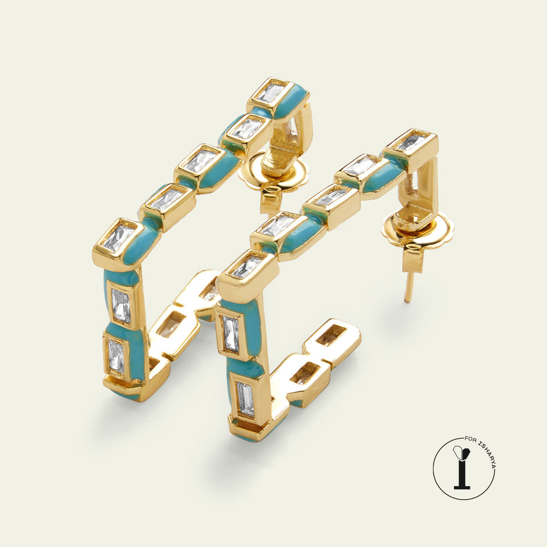 Blue Square Hoops