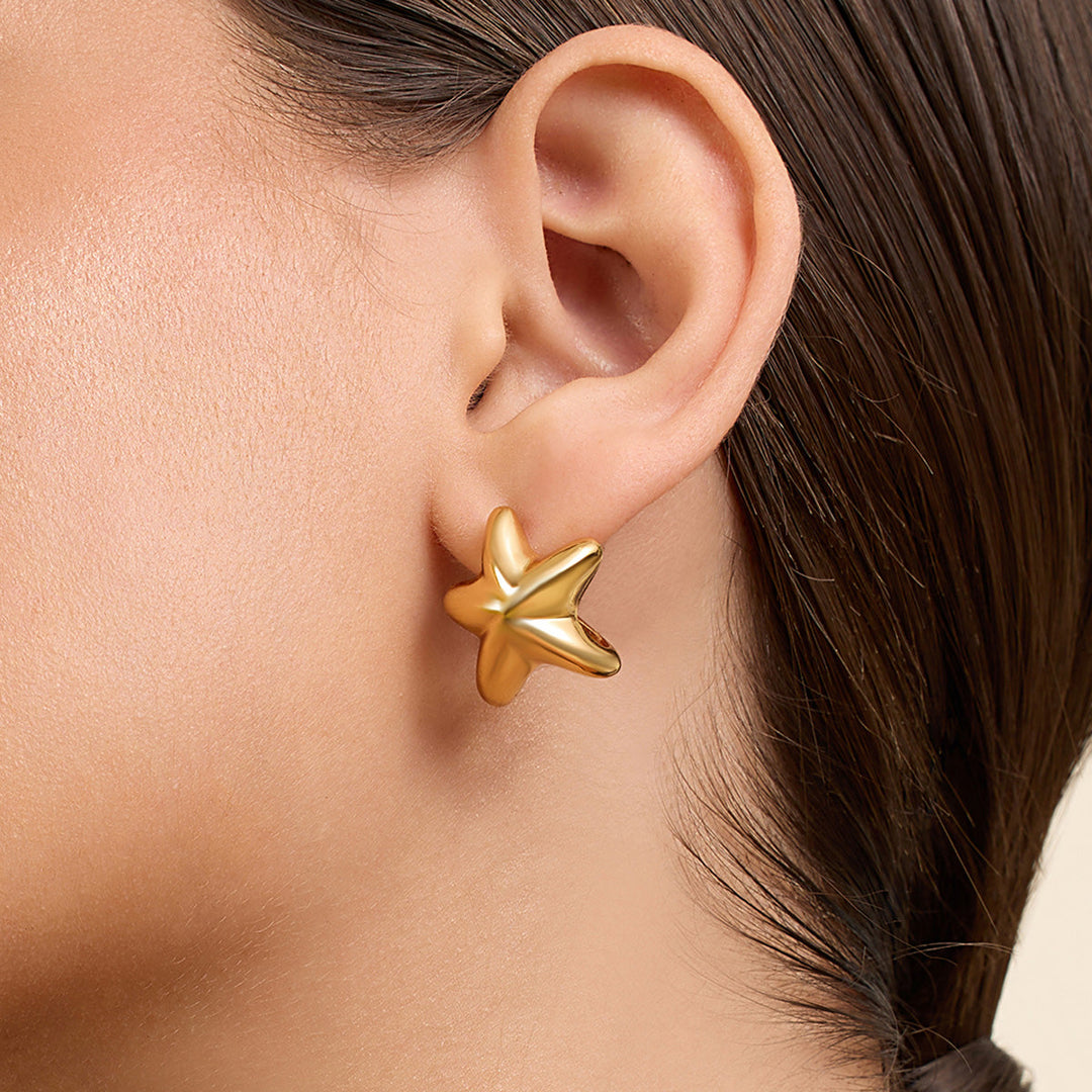 Gold Stud Earring for Women by Isharya | Modern Indian Jewellery