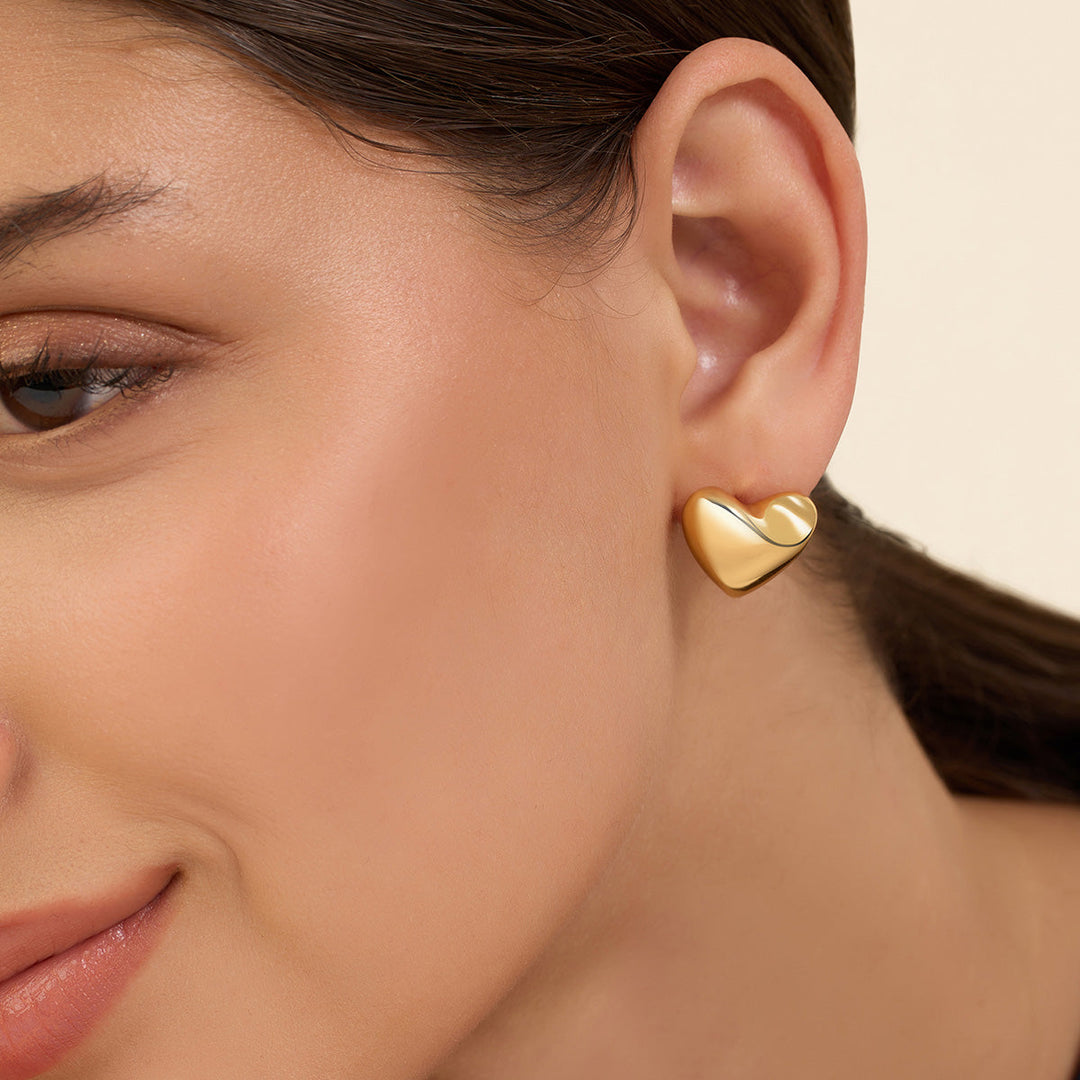 Gold Stud Earring for Women by Isharya | Modern Indian Jewellery