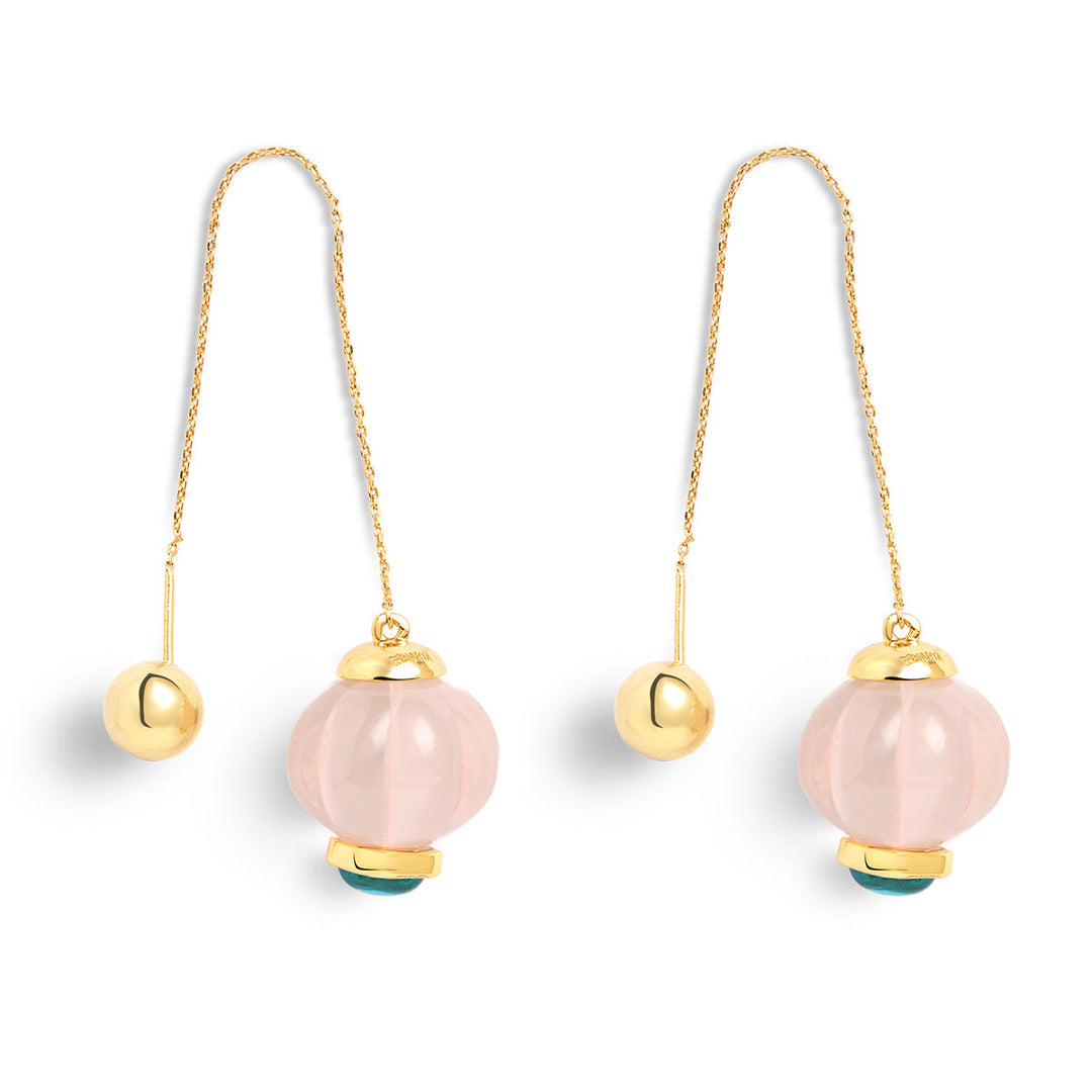 Pink Needle Thread Earrings