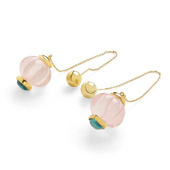 Pink Needle Thread Earrings