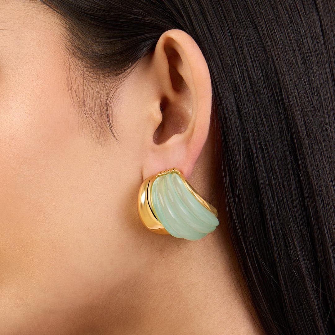 Green Hoop Earring for Women by Isharya | Modern Indian Jewellery