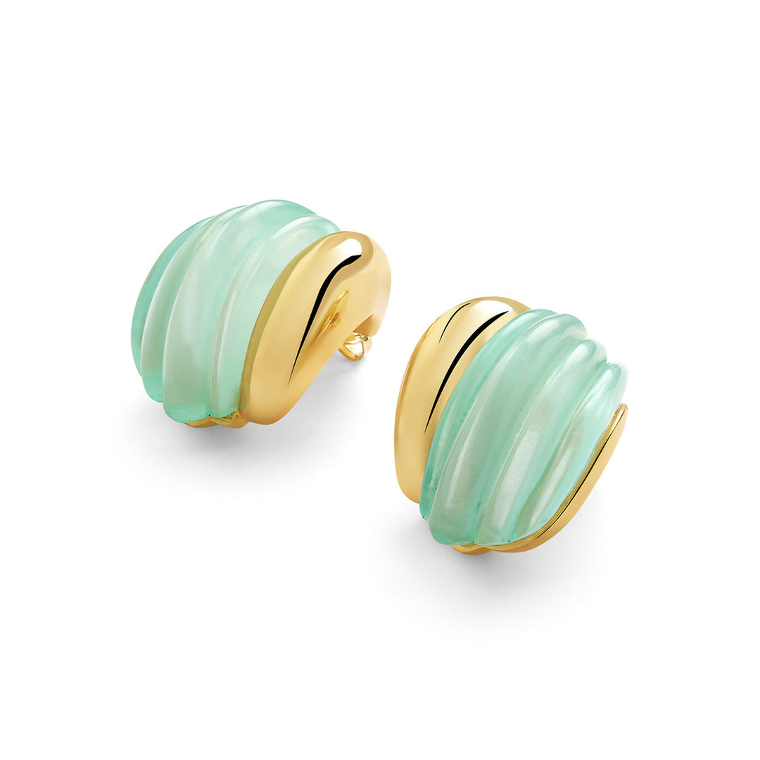 Green Hoop Earring for Women by Isharya | Modern Indian Jewellery